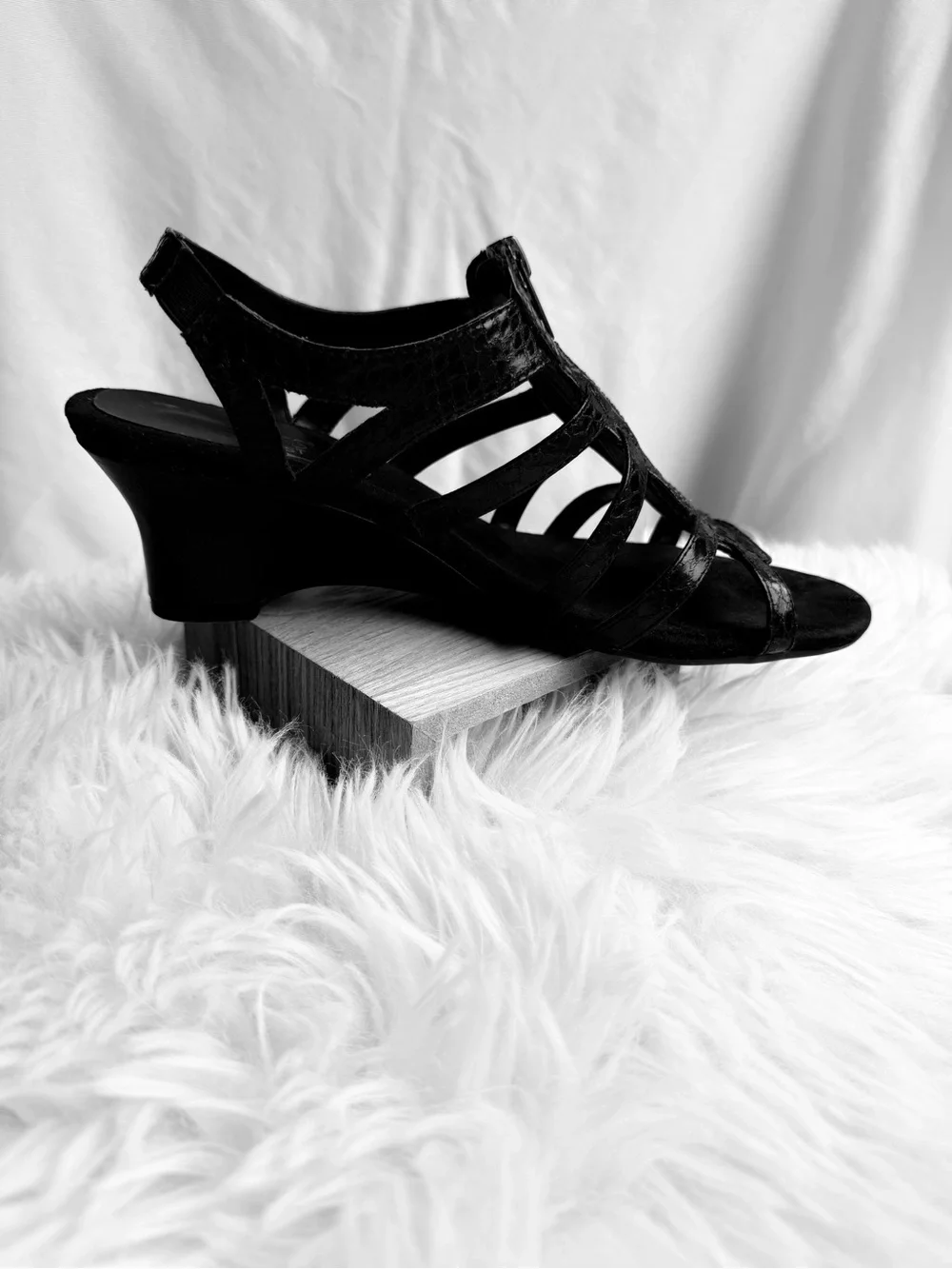 Aerosols Black Women's Strappy Wedge Sandals - Sleek Summer Style